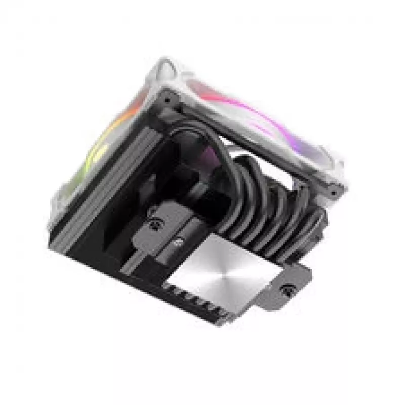 CPU-koeler Akasa SOHO H6L RGB wit – low-profile koellichaam met RGB-ventilator, compatibel met Mini-ITX compacte systemen