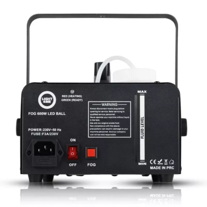 LIGHT4ME FOG 600W LED BALL - nevelmachine, nevelverlichtingseffect/disco-bal, draadloze afstandsbediening