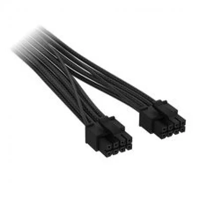 Corsair Premium-Sleeved 2x 8-pin naar 12V-2x6-kabel, voor Type-5-voeding – zwart