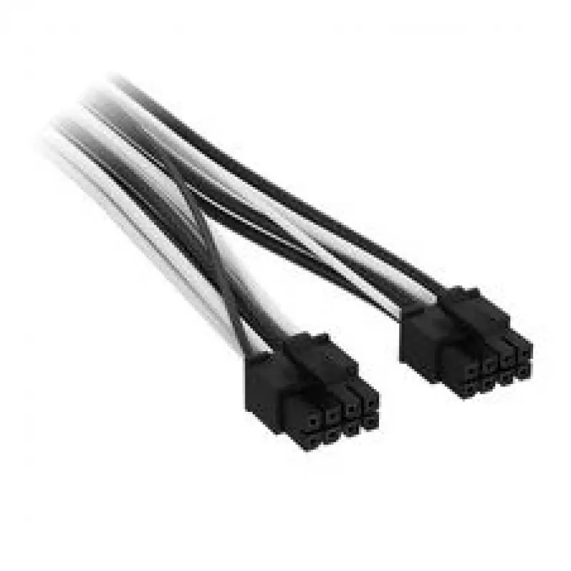 Corsair Premium-Sleeved 2x 8-pin naar 12V-2x6-kabel, voor Type-5-voeding – zwart/wit