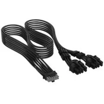 Corsair Premium-Sleeved 12V-2x6 naar 2x 6+2-pin-PCIe-kabel, universeel – zwart