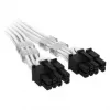 Corsair Premium-Sleeved 12V-2x6 naar 2x 6+2-pin-PCIe-kabel, universeel - wit