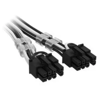 Corsair Premium-Sleeved 12V-2x6 naar 2x 6+2-pin-PCIe-kabel, universeel – zwart/wit