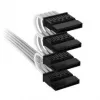 Corsair Premium Sleeved 4x SATA-stroomkabel, voor Type-5-voeding – wit