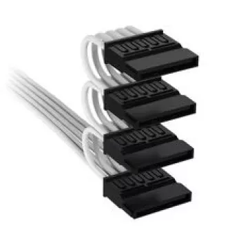 Corsair Premium Sleeved 4x SATA-stroomkabel, voor Type-5-voeding – wit