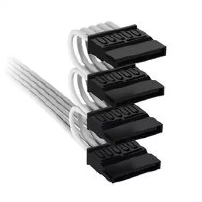 Corsair Premium Sleeved 4x SATA-stroomkabel, voor Type-5-voeding – wit