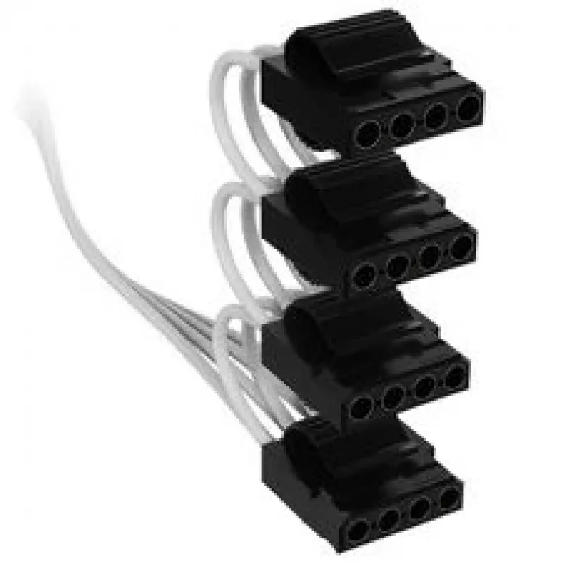 Corsair Premium Sleeved 4x 4-pin Molex-kabel, voor Type-5-voeding – wit