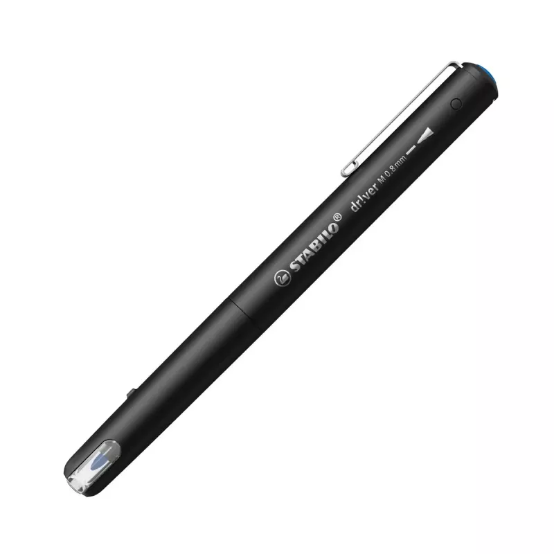 Fineliner Stabilo dr!ver Medium (0,8 mm) – blauwe inkt, zwarte schacht