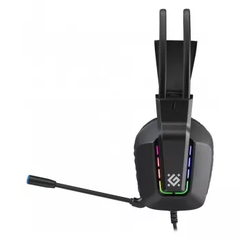 Bekabelde USB-gaming-headset DEFENDER GOTHIC RGB met microfoon, zwart