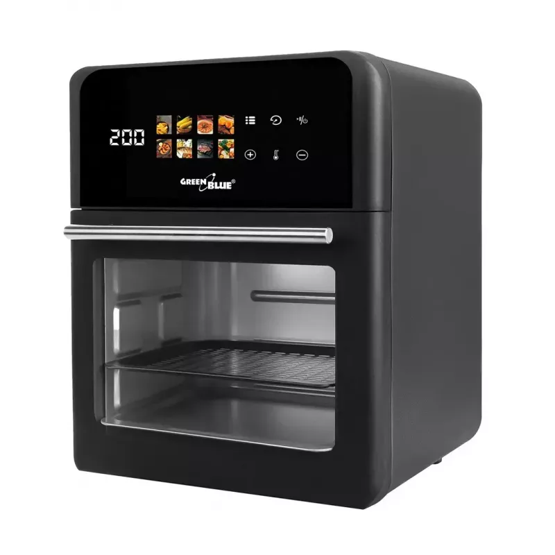 Heteluchtfriteuse GreenBlue GB950 1800W, 10 l inhoud, 8 programma's, touchbediening, timer, zwart
