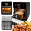 Heteluchtfriteuse GreenBlue GB950 1800W, 10 l inhoud, 8 programma's, touchbediening, timer, zwart