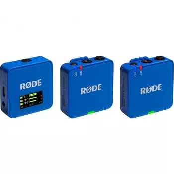Microfoon Rode Wireless Go III blauw — compact draadloos lavaliersysteem