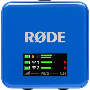 Microfoon Rode Wireless Go III blauw — compact draadloos lavaliersysteem