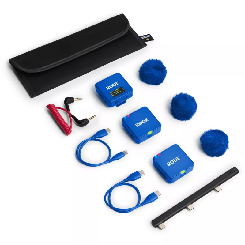 Microfoon Rode Wireless Go III blauw — compact draadloos lavaliersysteem