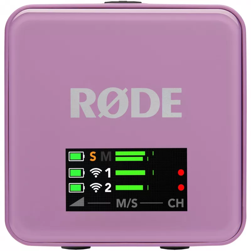Draadloze lavaliermicrofoon Rode Wireless Go III lila 2,4 GHz compact ontwerp