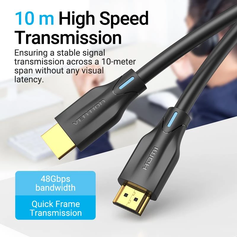 HDMI-kabel 8K/1M zwart Aanbf Vention