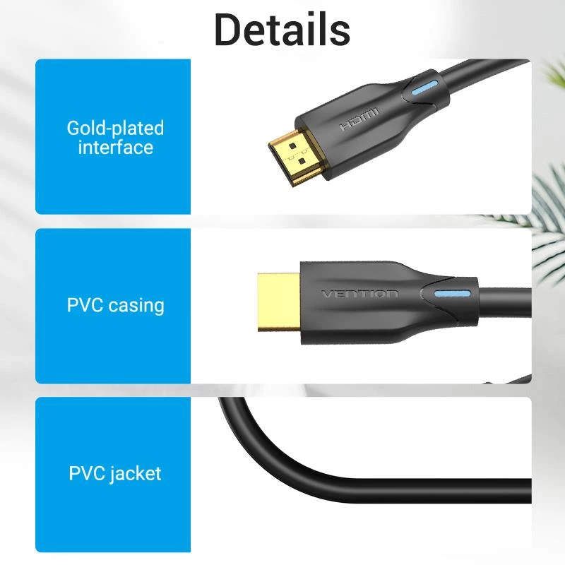HDMI-kabel 8K/1M zwart Aanbf Vention