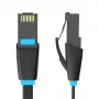 Platte netwerkkabel UTP CAT6 Vention IBJBF RJ45 Ethernet 1000 Mbit/s 1 m zwart