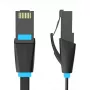 Platte netwerkkabel UTP CAT6 Vention IBJBI RJ45 Ethernet 1000Mbit/s 3m zwart