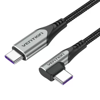 Vention TAKHF USB-C naar USB-C 5A haakse kabel (grijs)