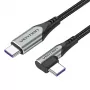 Vention TAKHF USB-C naar USB-C 5A haakse kabel (grijs)