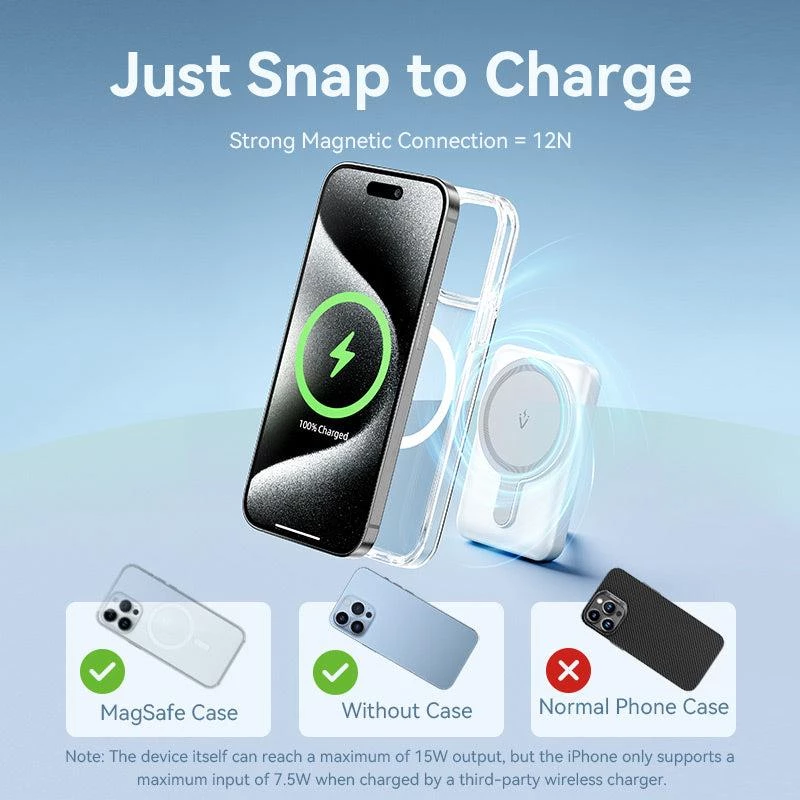 Powerbank draadloos 5000MAH 20W/MAGNETIC zwart FHSB0 Vention