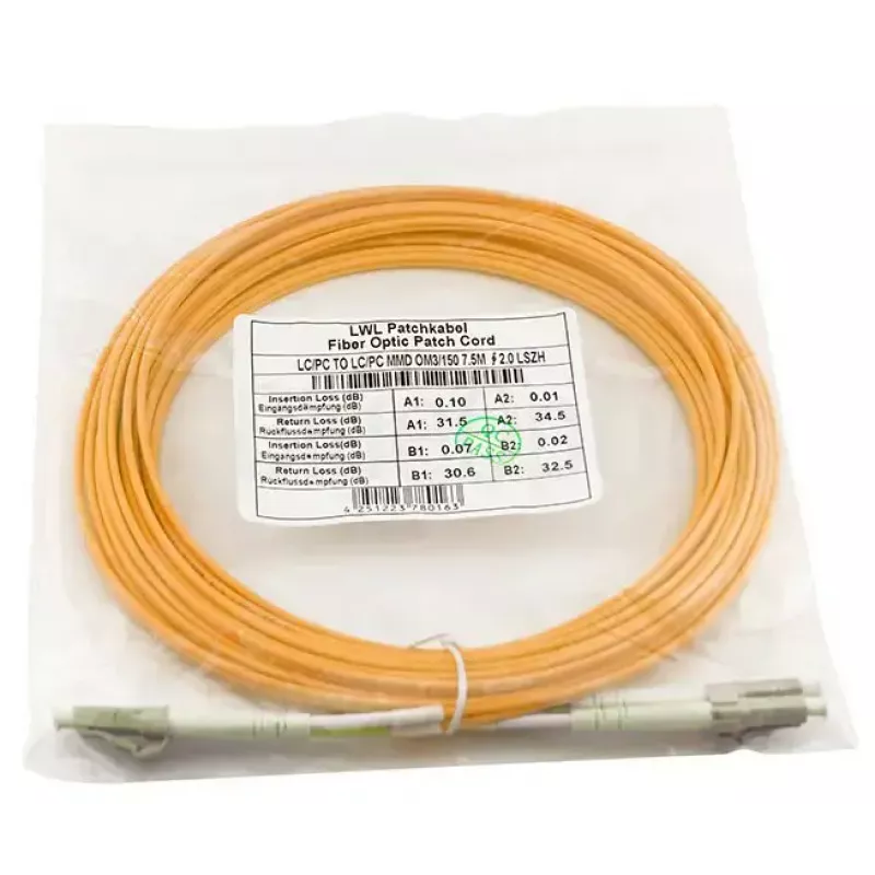 Glasvezel-duplexkabel BlueOptics CAB-MMF50-LC-LC-3-BO OM2 multimode LC naar LC 3 m oranje