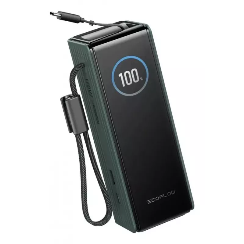 Powerbank EcoFlow RAPID 25000 mAh groen — 170 W totaalvermogen, 2× USB-C, 1× USB-A