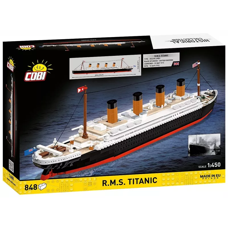 Bouwpakket Cobi R.M.S. Titanic modelbouwpakket, 848 onderdelen, verzamelbaar scheepsmodel