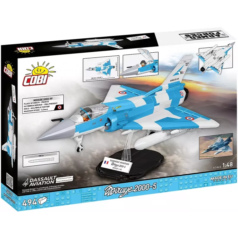 Cobi Mirage 2000-5F Brick Model Kit, Armed Forces Series, 495 onderdelen, schaal 1:48