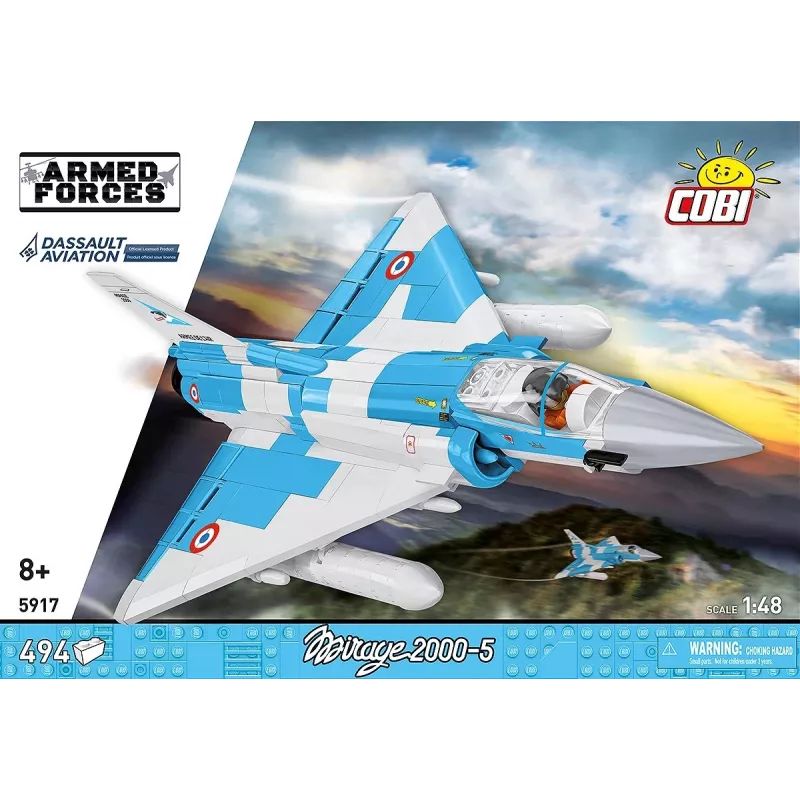 Cobi Mirage 2000-5F Brick Model Kit, Armed Forces Series, 495 onderdelen, schaal 1:48