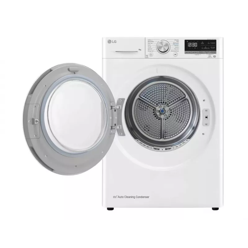 LG RH90V9AV4N, warmtepomp, 9 kg, diepte 66 cm - wasdroger