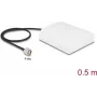 Antenne DELOCK 90761 — 2,4 GHz gerichte WiFi N-antenne 8 dBi met N-stekker en 50 cm RG-58 kabel, wit, buiten