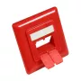 Centraalstuk 50x50mm incl. afdekraam 80x80mm voor netwerkdozen, verkeersrood RAL3020, Good Connections (GC-N0057)