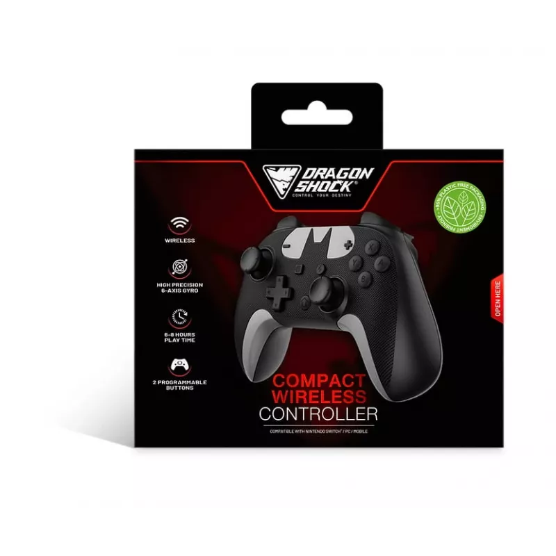 DragonShock PopTop Compact, gamepad, Nintendo Switch, terug-knop, D-pad, home-knop, reset-knop, draadloos, Bluetooth, USB Type-C