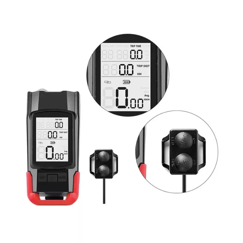 Extralink fietslichtset met fietscomputer + achterlicht