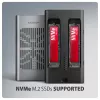 Externe behuizing AXAGON EEM2-20GD USB-C 20 Gbps voor twee M.2 NVMe SSD's met hardwarematig klonen
