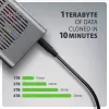 Externe behuizing AXAGON EEM2-20GD USB-C 20 Gbps voor twee M.2 NVMe SSD's met hardwarematig klonen