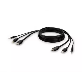 KVM-kabel Belkin F1DN1CCBL — HDMI naar USB A/B met audio, USB-toetsenbord/muis-aansluitingen, 3 m