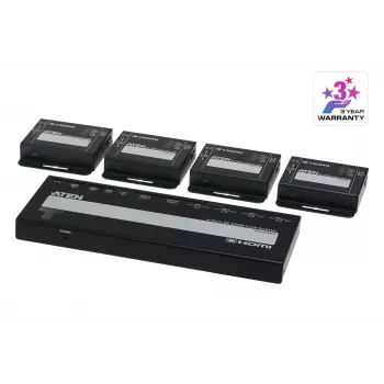 ATEN VS1824KIT 4-poorts 4K HDMI Cat 6 splitterkit met 4 ontvangers