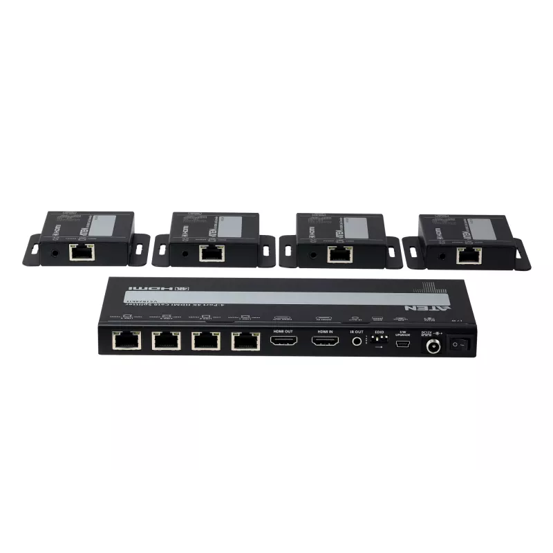 ATEN VS1824KIT 4-poorts 4K HDMI Cat 6 splitterkit met 4 ontvangers