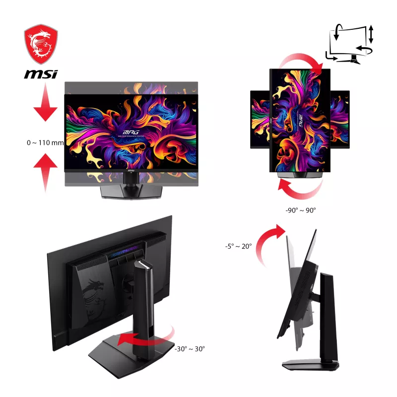 MSI MPG 271QRXDE QD-OLED computermonitor 67,3 cm (26,5 inch) 2560 x 1440 pixels Wide Quad HD zwart