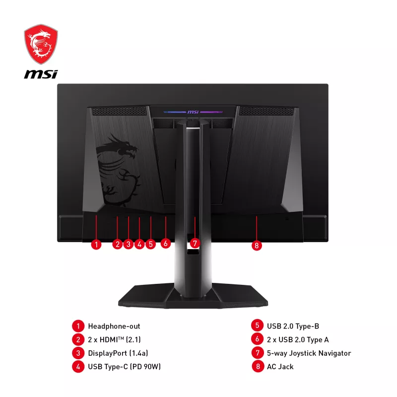 MSI MPG 271QRXDE QD-OLED computermonitor 67,3 cm (26,5 inch) 2560 x 1440 pixels Wide Quad HD zwart
