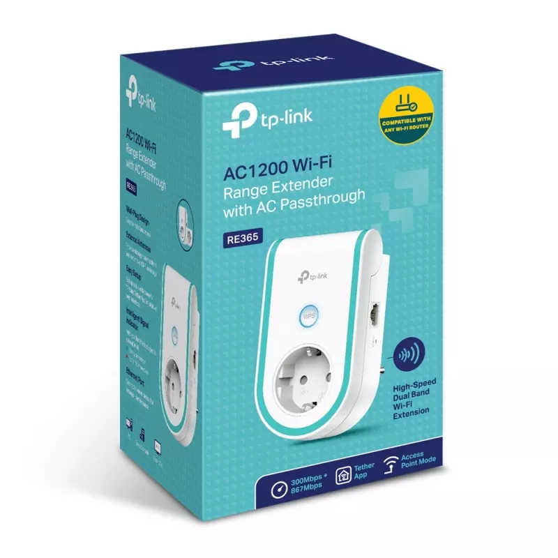 TP-Link RE365 netwerk-extender netwerk-repeater wit 10, 100 Mbit/s