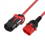 ACT stroomkabel C13 IEC Lock+ - C14 IEC Lock dual locking rood 2 m, PC3615