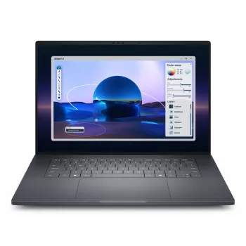 DELL Pro Max 16 Premium MA16250 Intel Core Ultra 7 265H mobiel workstation 40,6 cm (16 inch) Full HD+ 32 GB LPDDR5x-SDRAM 1 TB SSD NVIDIA RTX PRO 1000 zwart-wit Wi-Fi 7 (802.11be) Windows 11 Pro Duits zwart