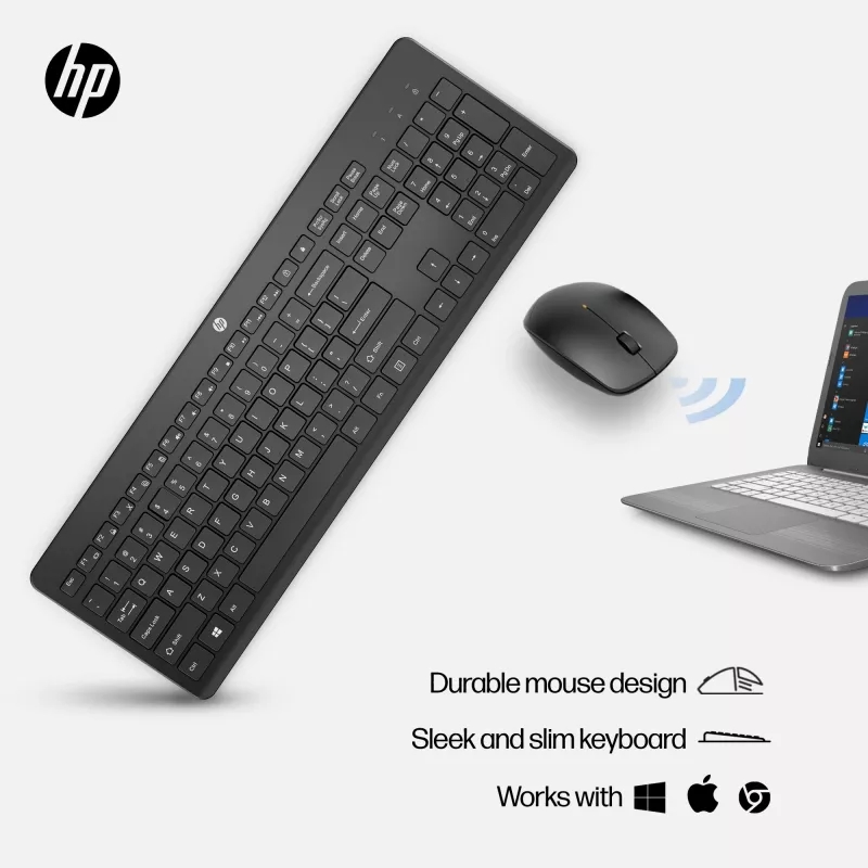 HP 230 draadloze muis-en-toetsenbordcombinatie, wit, muis inbegrepen