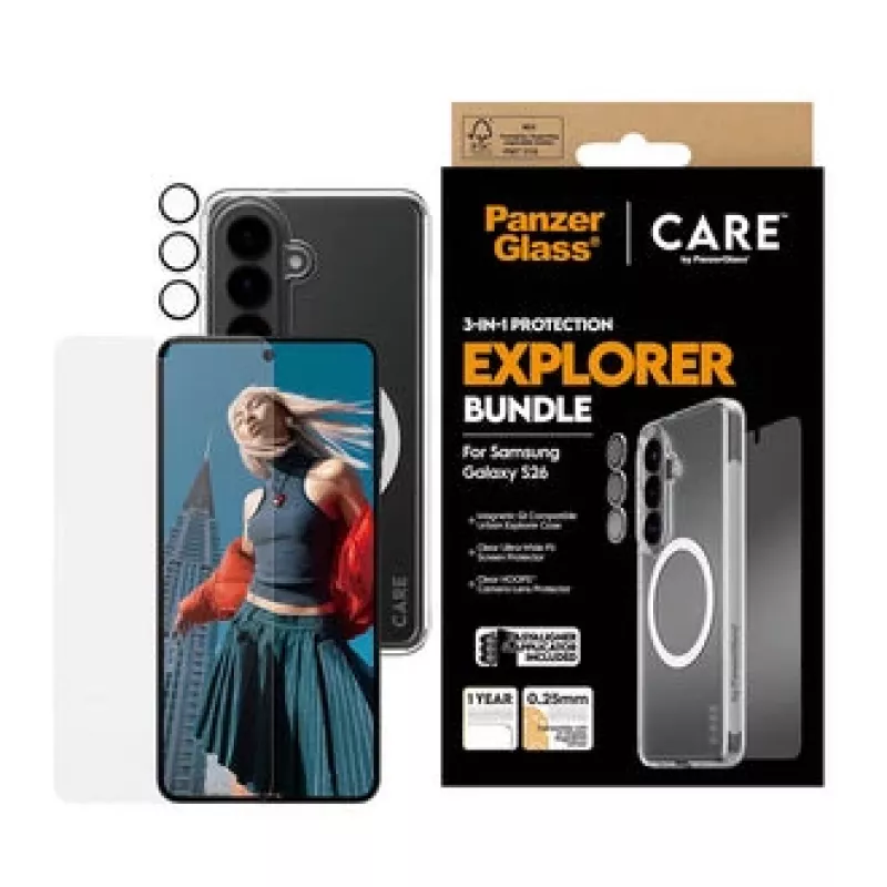 PanzerGlass CARE 3-in-1 displayscherm voor Samsung Galaxy S (2026) – PanzerGlass