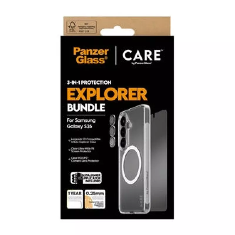 PanzerGlass CARE 3-in-1 displayscherm voor Samsung Galaxy S (2026) – PanzerGlass