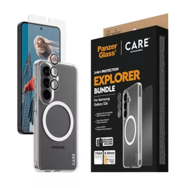 PanzerGlass CARE 3-in-1 displayscherm voor Samsung Galaxy S (2026) – PanzerGlass